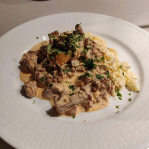 Biff Stroganoff med blomkålsris